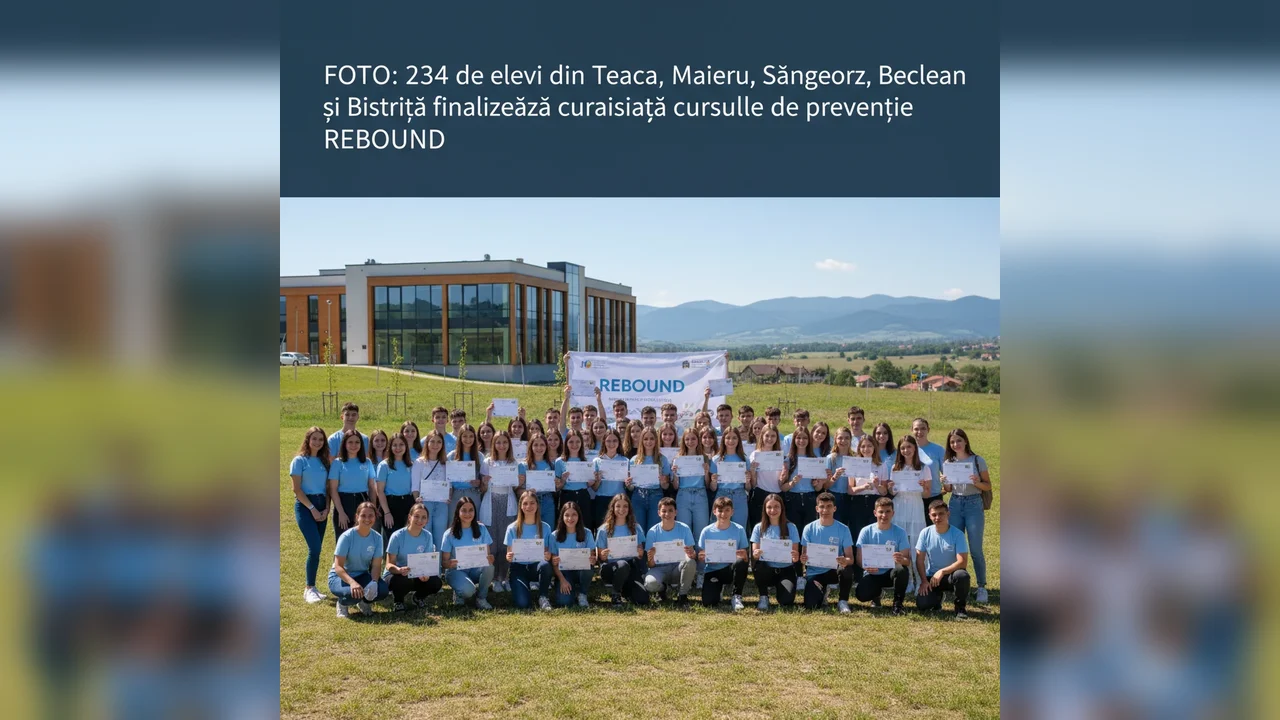 234 de elevi din Teaca, Maieru, Sângeorz, Beclean și Bistrița încheie programul de prevenție REBOUND
