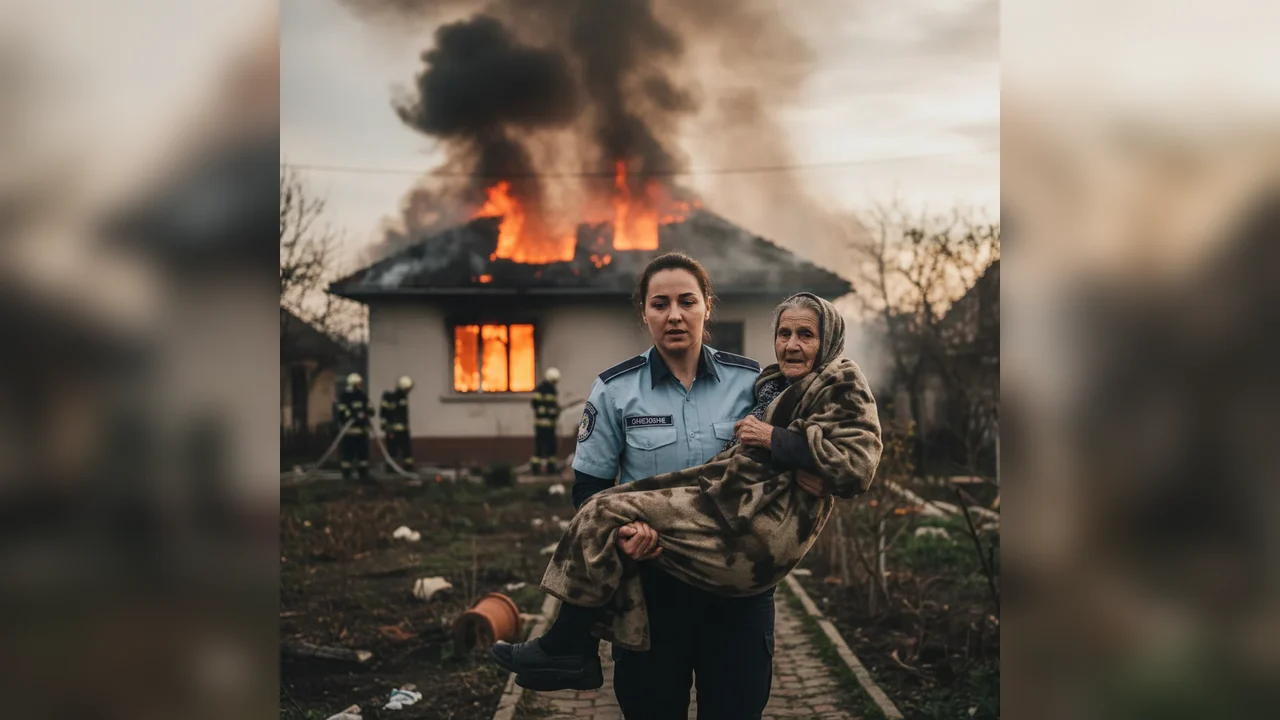 A salvat o bătrânică imobilizată de la incendiu înainte de serviciu