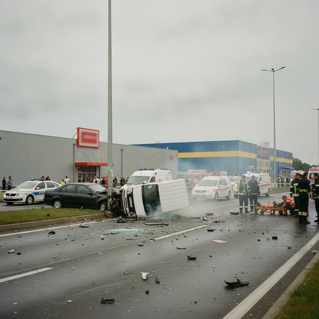 Accident grav în Bistrița, lângă Lidl: femeie de 67 de ani resuscitată