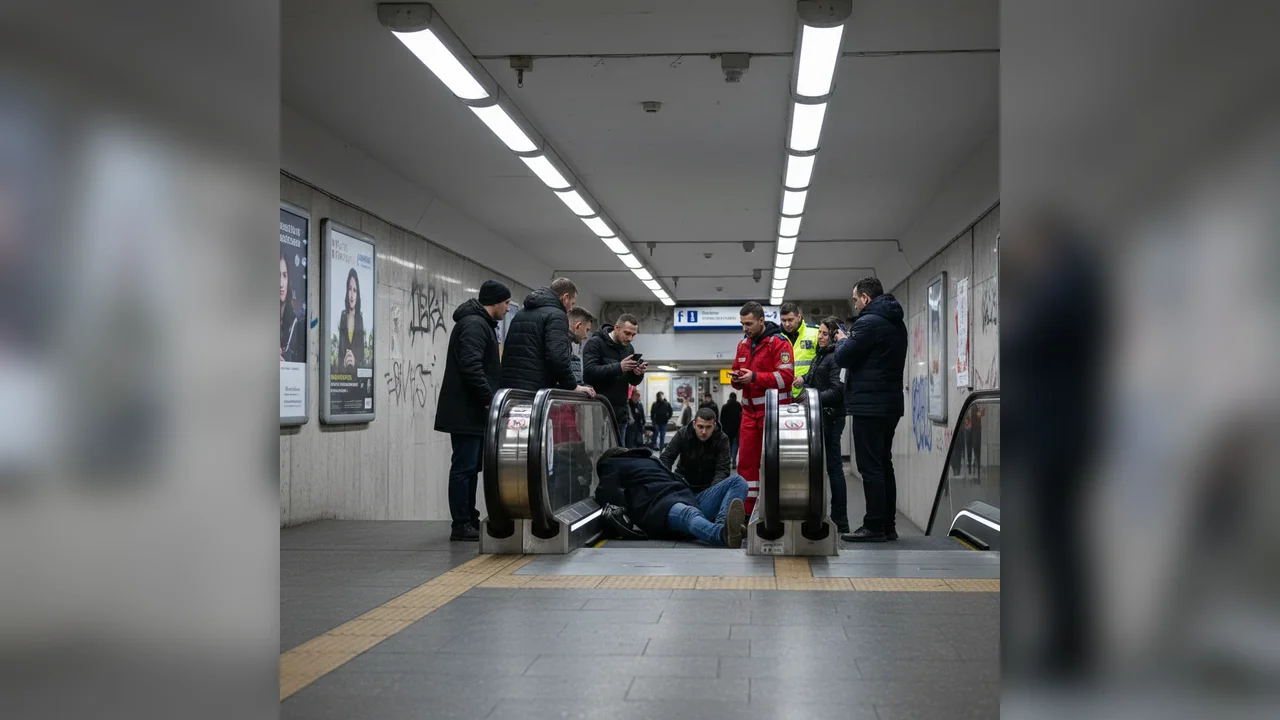 Accident pe scările rulante la pasajul Decebal