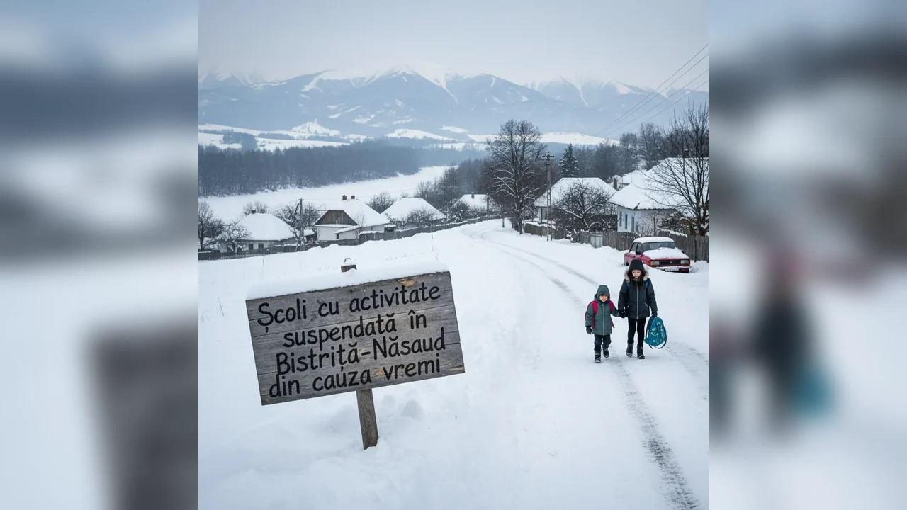 Activitate suspendată la o școală din Bistrița-Năsăud din cauza vremii nefavorabile
