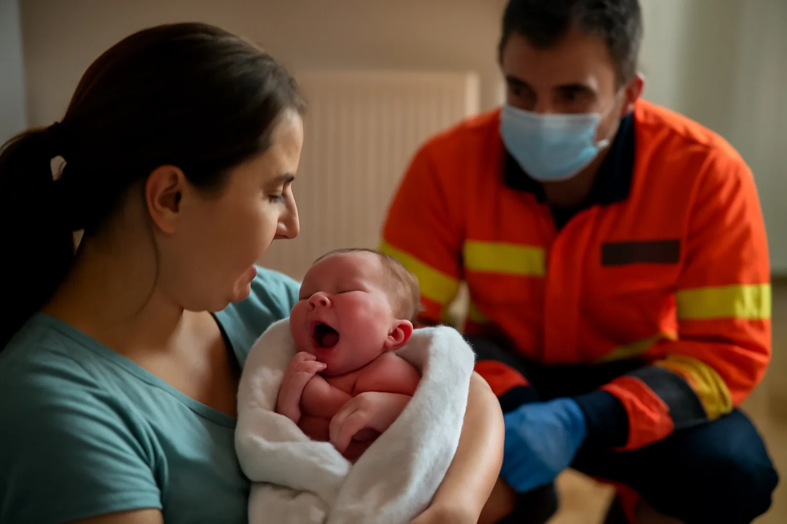 Ambulanța ajută o mămică să aducă pe lume un băiețel înainte de a ajunge la maternitate