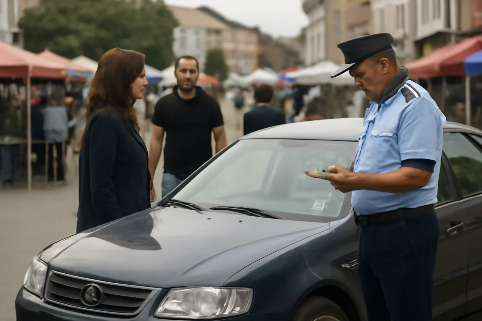 Amenzi pentru parcarea neregulamentară în Piața Centrală Bistrița, zona Sugălete, de la 6 februarie