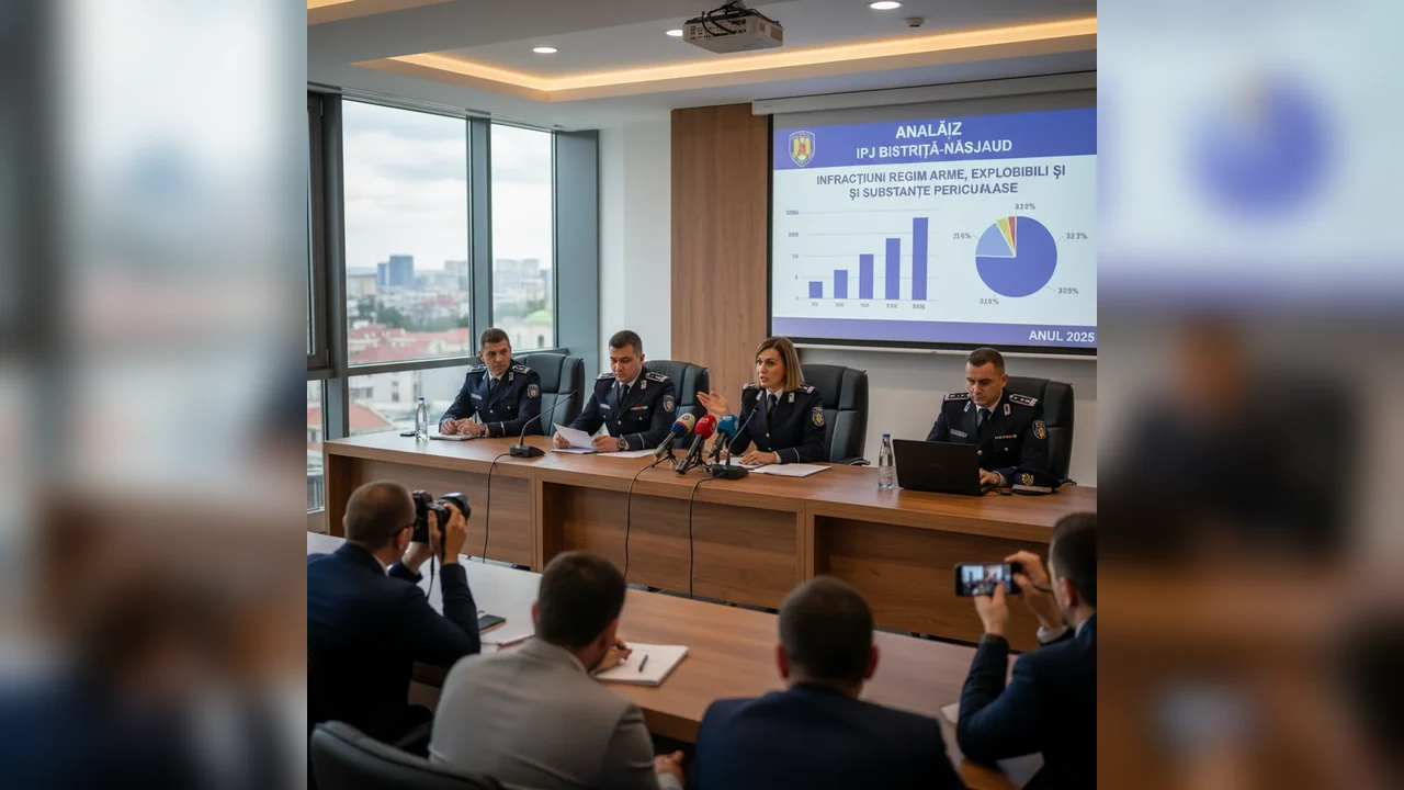 Analiză IPJ Bistrița-Năsăud: bilanț pe 2025 privind infracțiunile la regimul armelor, explozivilor și substanțelor periculoase în Bistrița