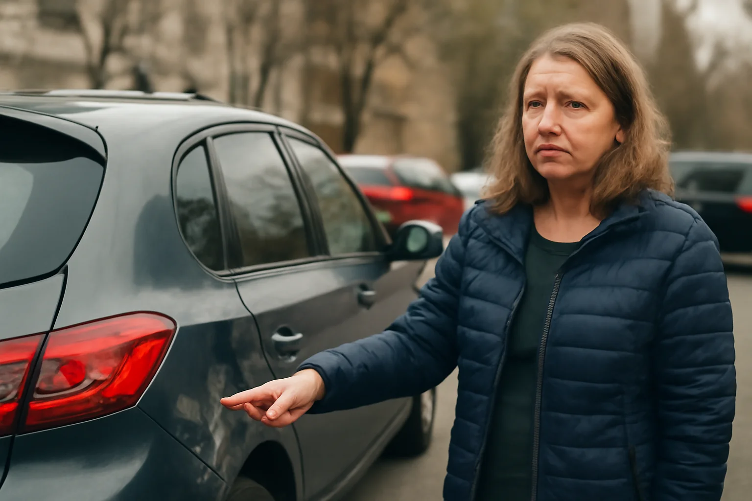 autoturism avariat de două ori în aceeași zi, în parcarea blocului