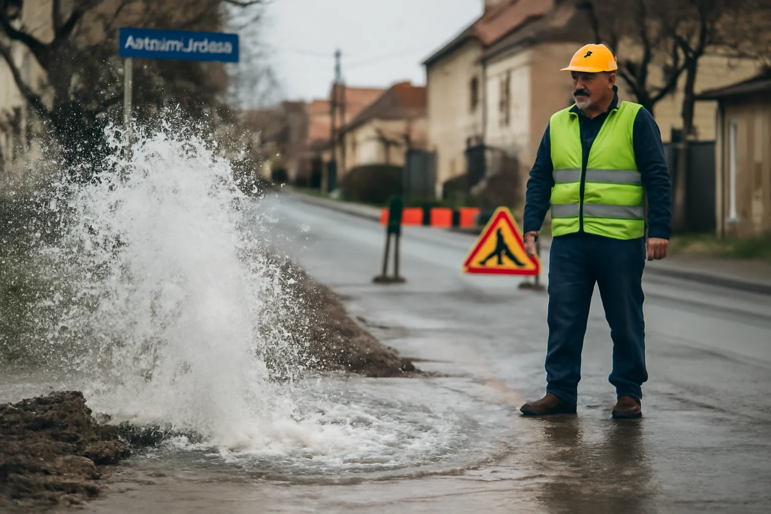 Avarie la rețeaua de apă din Bistrița: intervenție Aquabis pe strada Andrei Mureșanu