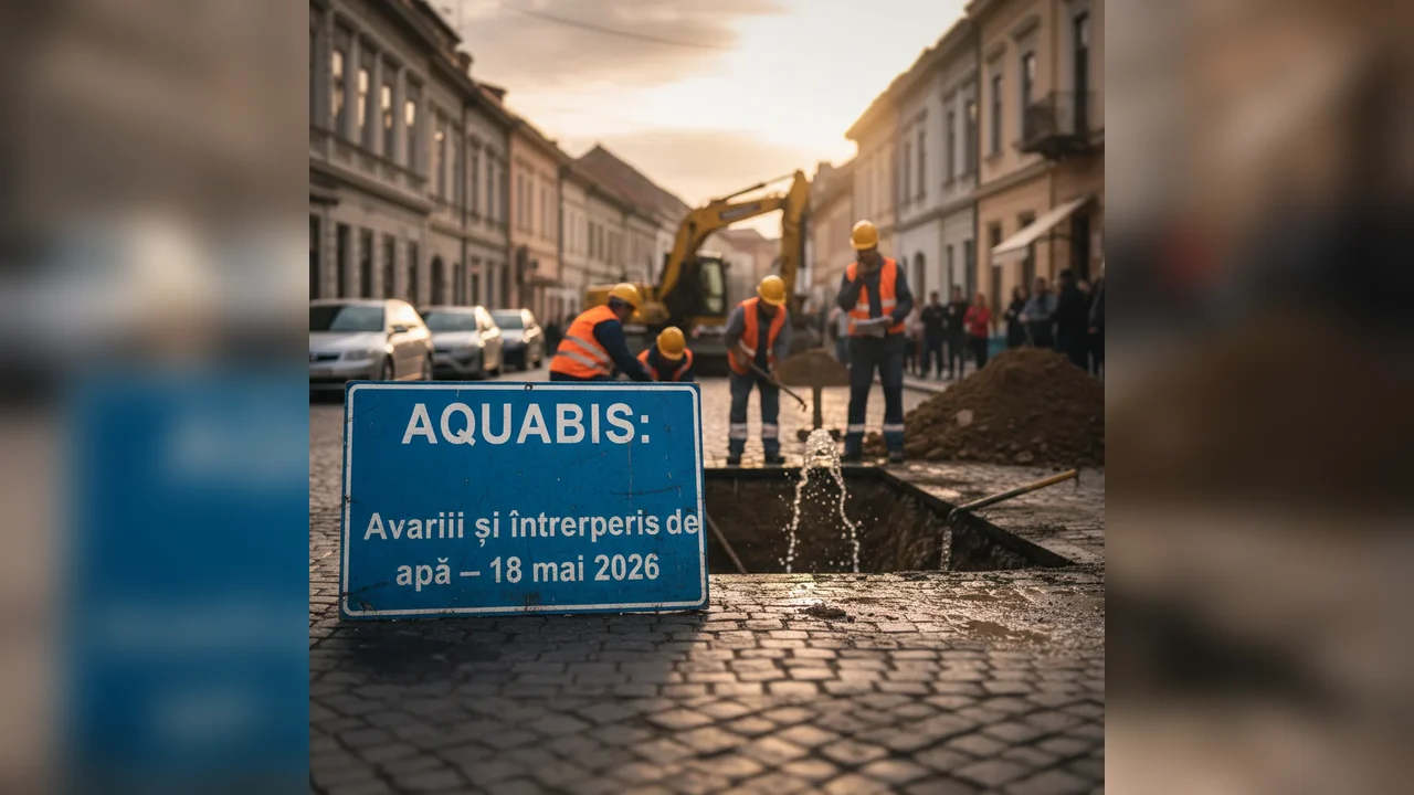 Avarii și întreruperi apă AQUABIS pe 18 mai 2026