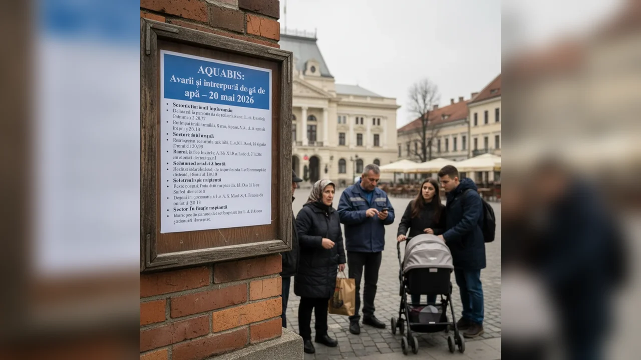 Avarii și întreruperi de apă AQUABIS pe 20 mai 2026