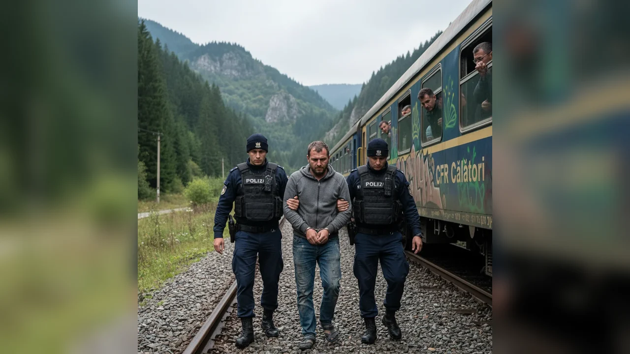 Bărbat bănuit de tâlhărie calificată într-un tren, reținut de polițiști la Bistrița