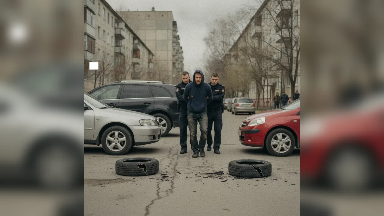 Bărbat reținut în Feleac pentru distrugerea anvelopelor