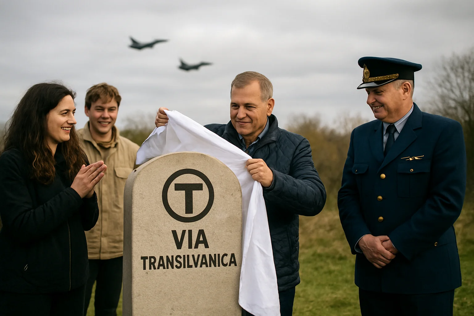 Bornă Via Transilvanica dezvelită cu Dumitru Prunariu