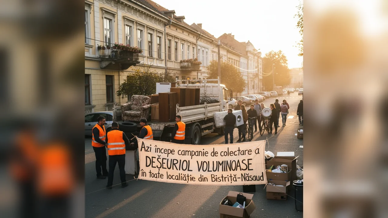 Campanie gratuită de colectare a deșeurilor voluminoase începe azi în toate localitățile din Bistrița-Năsăud