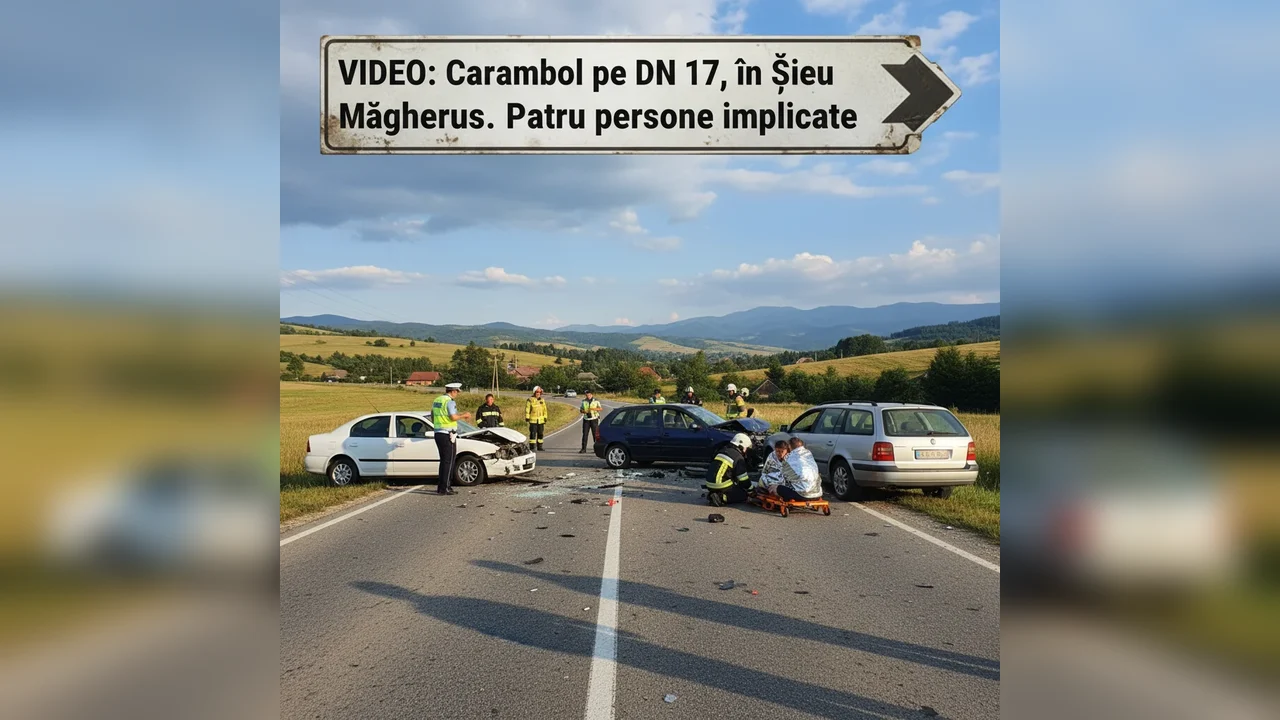 Carambol pe DN 17 în Șieu Măgheruș, patru răniți grav