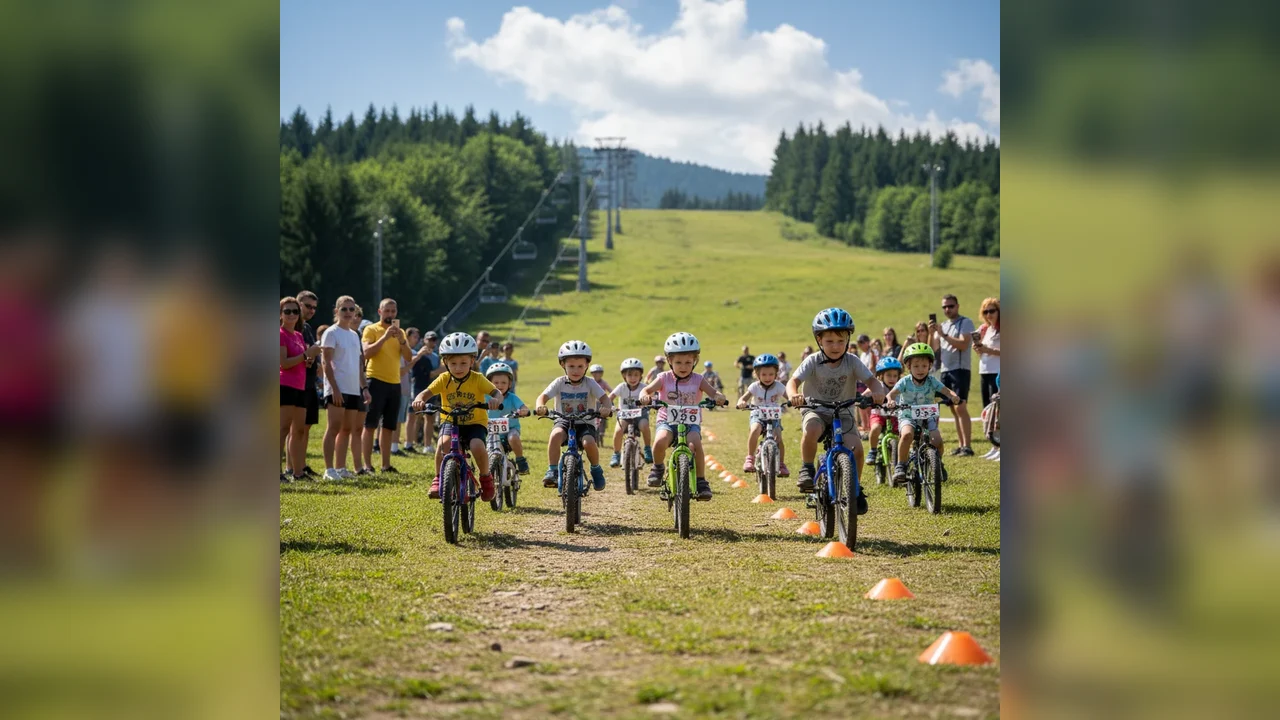 Concurs biciclete pentru micii campioni la Pârtia Cocoș