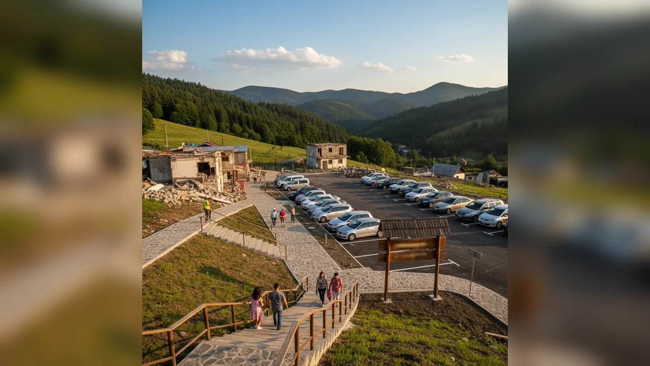 Construțiile ilegale din Bistricioara transformate în parcări și alei