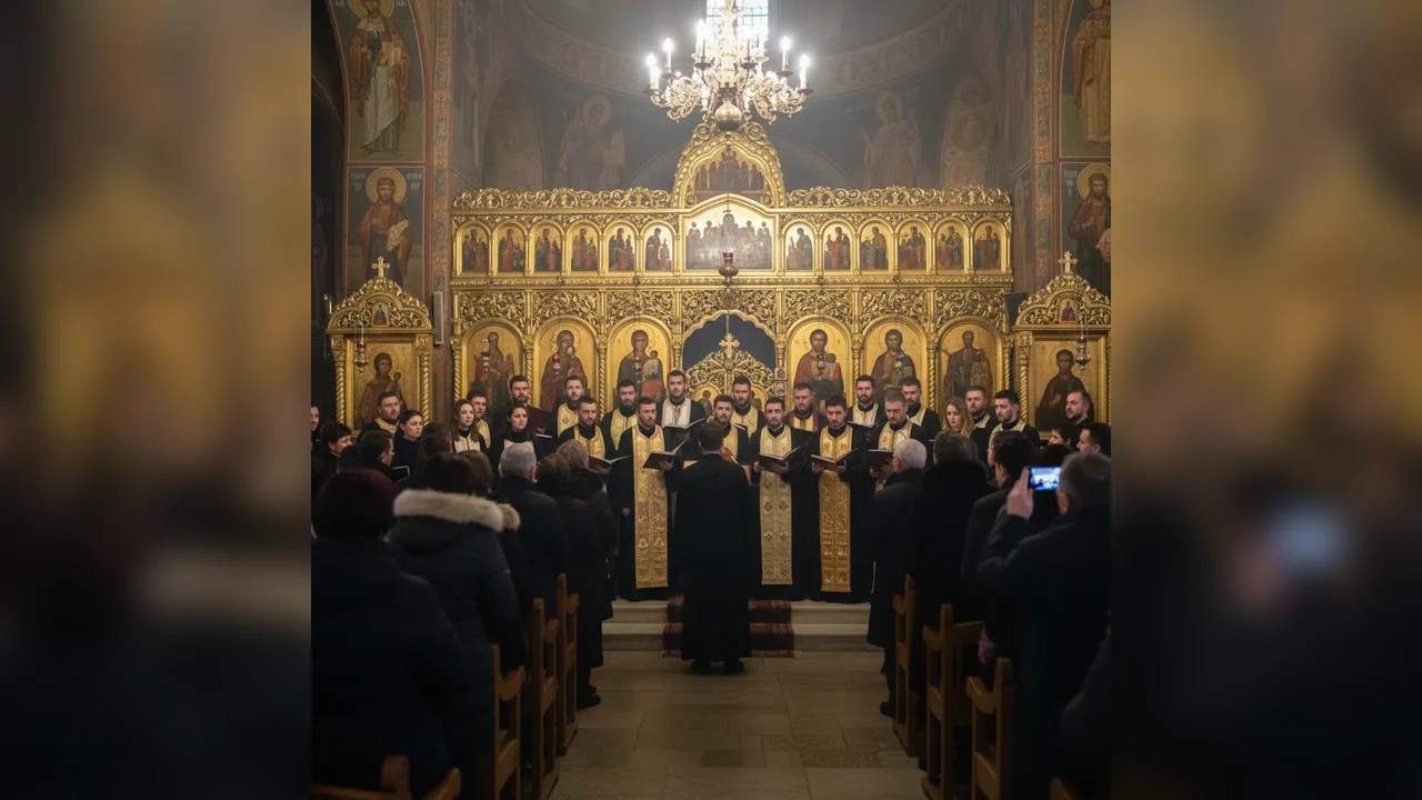 Corul Transylvania Byzantica aduce un concert emoționant de colinde în biserica ortodoxă de la Unirea