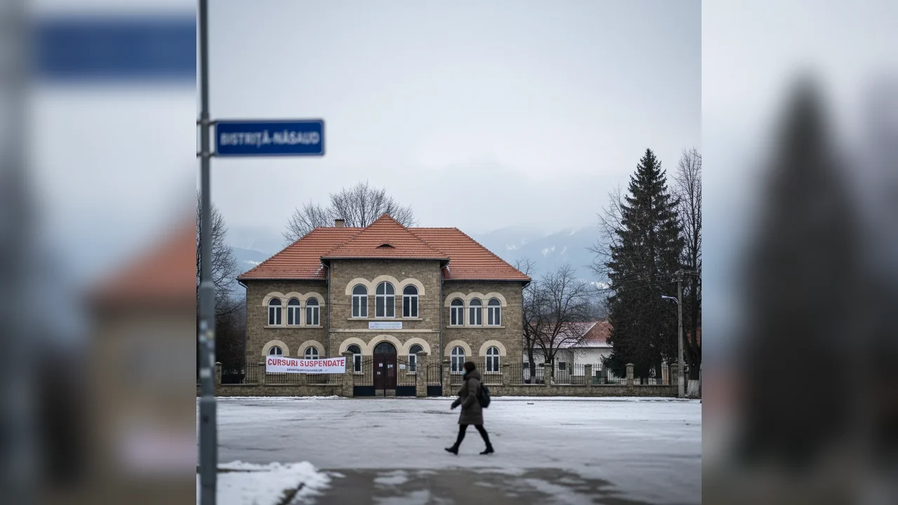 Cursurile cu prezență fizică, suspendate în Bistrița din cauza ninsorilor abundente
