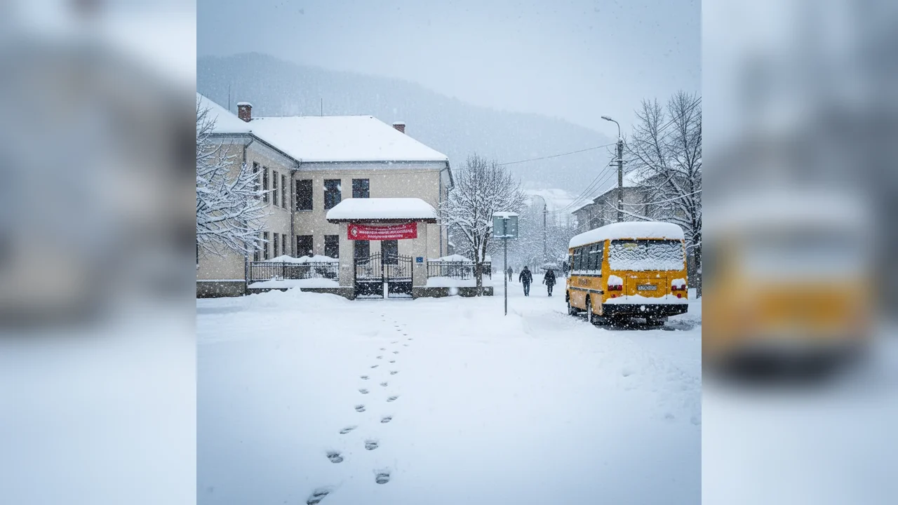 Cursurile față în față suspendate în Bistrița din cauza ninsorilor și mutate online