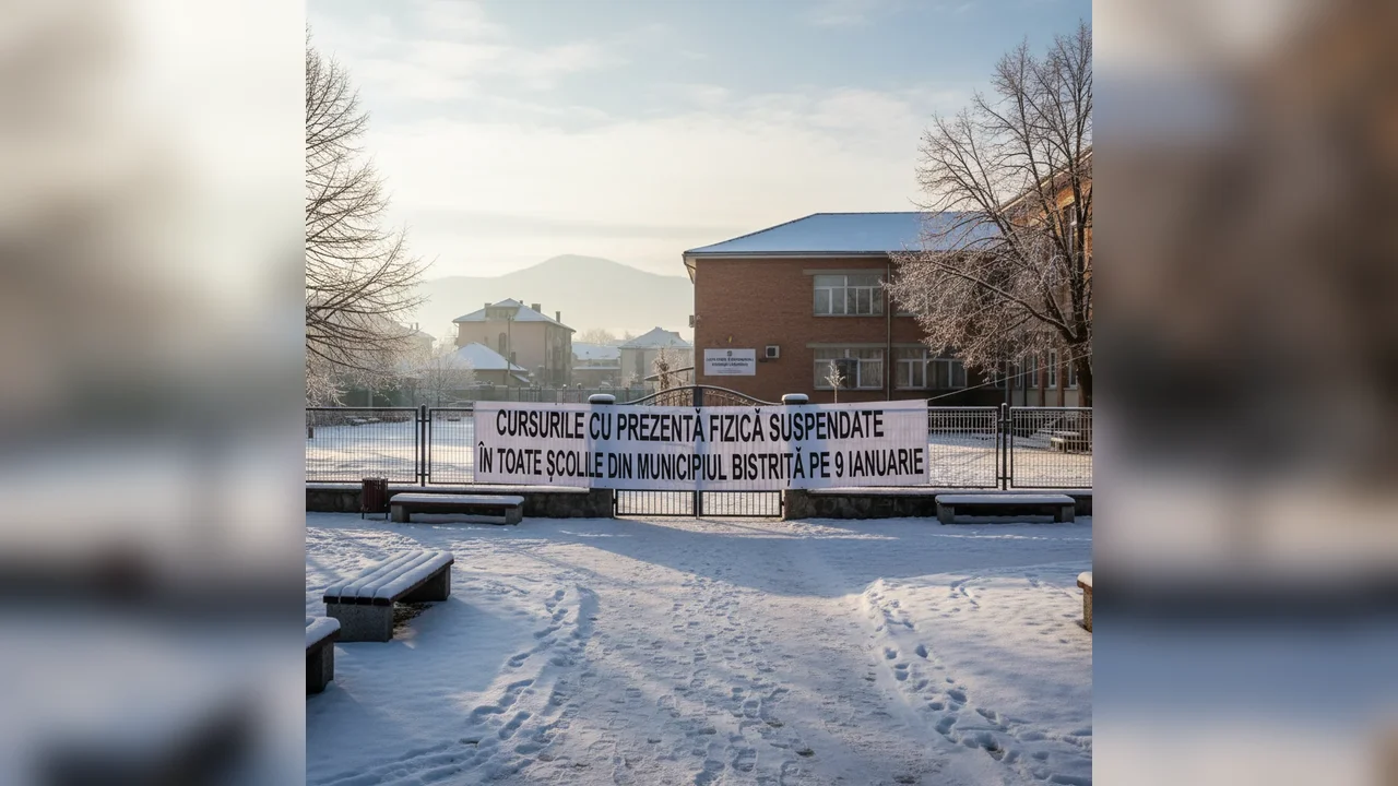 Cursurile față în față suspendate în Bistrița pe 9 ianuarie din cauza vremii