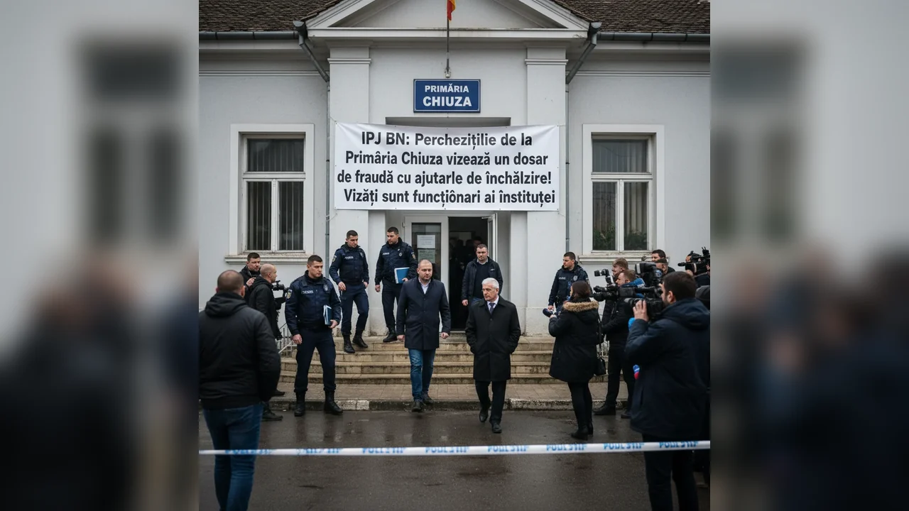 Descinderi ale polițiștilor IPJ Bistrița-Năsăud la Primăria Chiuza într-un caz de fraudă la subvențiile pentru încălzire, cu funcționari publici suspectați