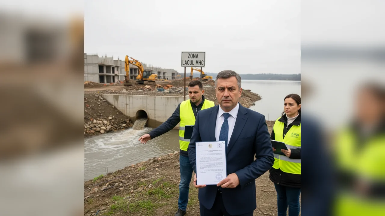 Dezvoltator imobiliar din Bistrița, sancționat pentru evacuarea apelor uzate în Râul Bistrița