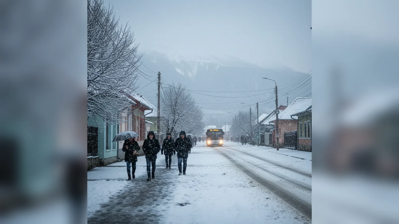 Ger și ninsori anunțate la Bistrița: județul Bistrița-Năsăud intră sub coduri galbene succesive