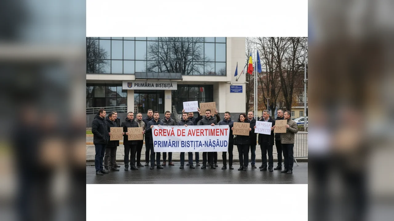 Grevă de avertisment în primării din Bistrița-Năsăud: activitatea oprită temporar la Bistrița