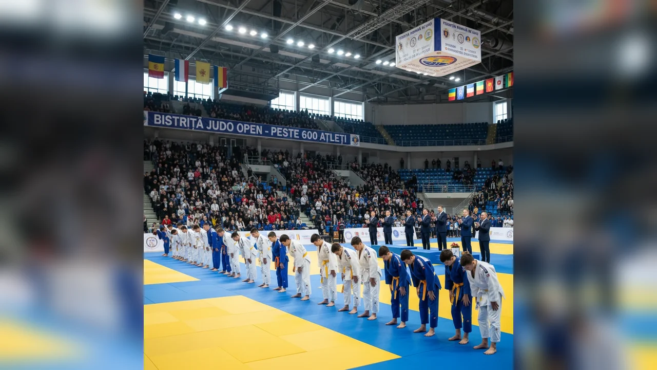 Imagini de la competiția internațională de judo cu peste 600 de sportivi desfășurată la Bistrița