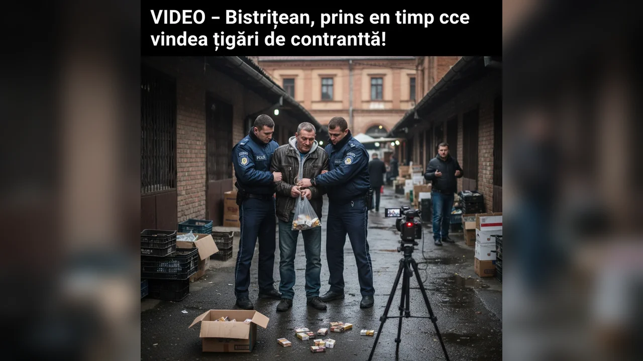 IMAGINI surprinse cu un bărbat din Bistrița surprins vânzând ilegal țigarete!
