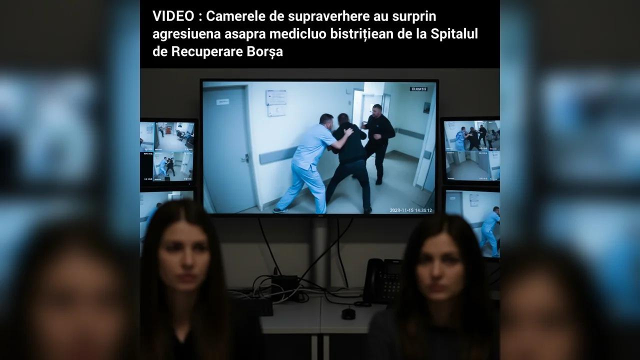 Imaginile de pe camerele de supraveghere arată momentul agresiunii asupra medicului din Bistrița la Spitalul de Recuperare din Borșa