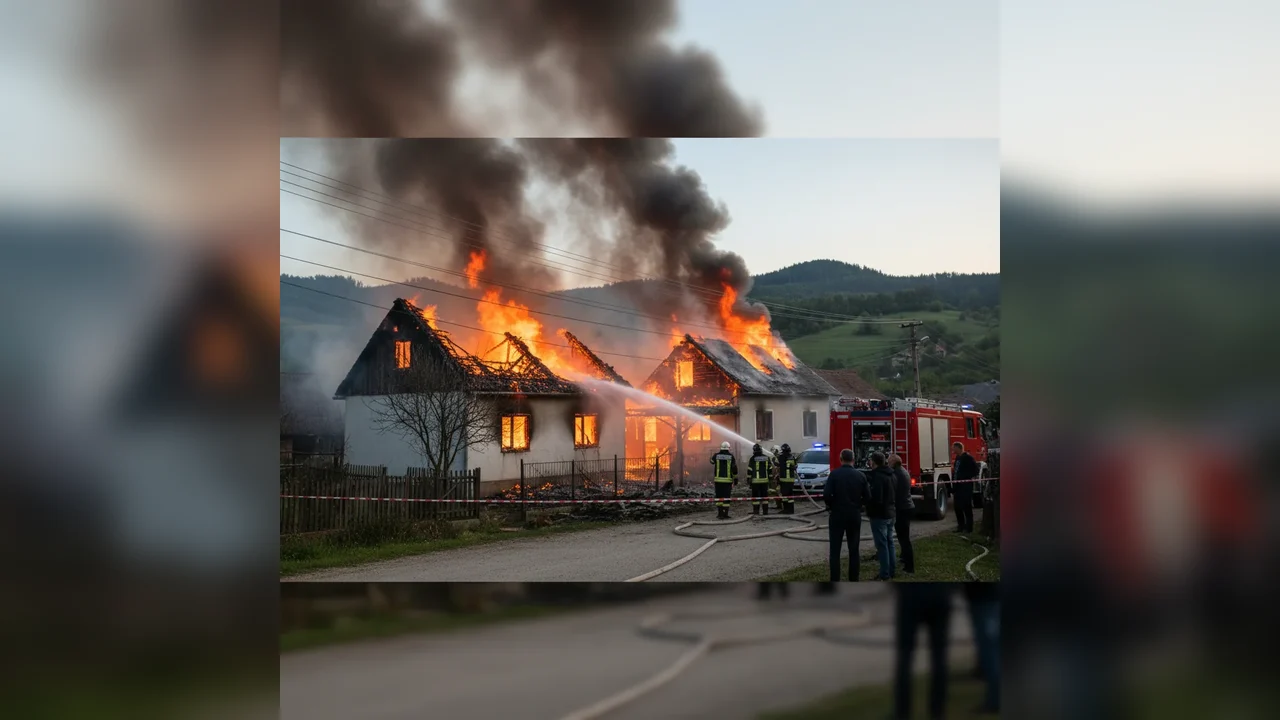 Incendiu devastator în Anieș: casă și anexă în flăcări