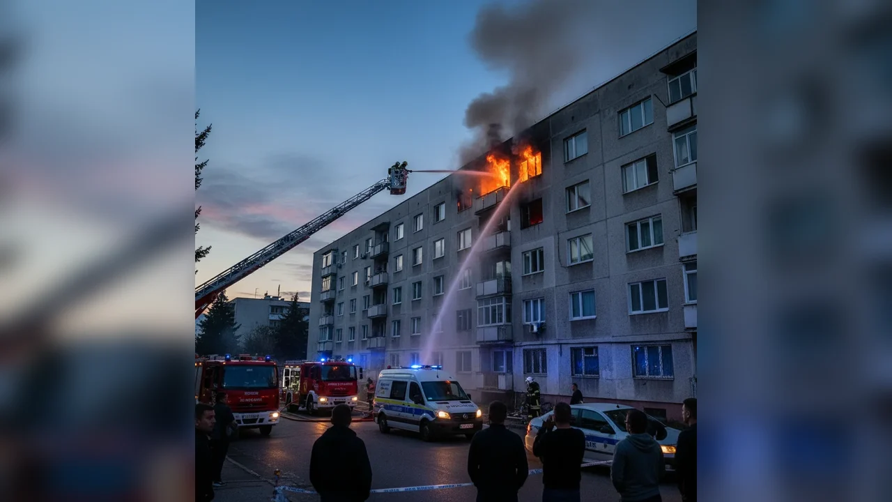 Incendiu într-un apartament din Bistrița, provocat de un scurtcircuit la o cameră de supraveghere