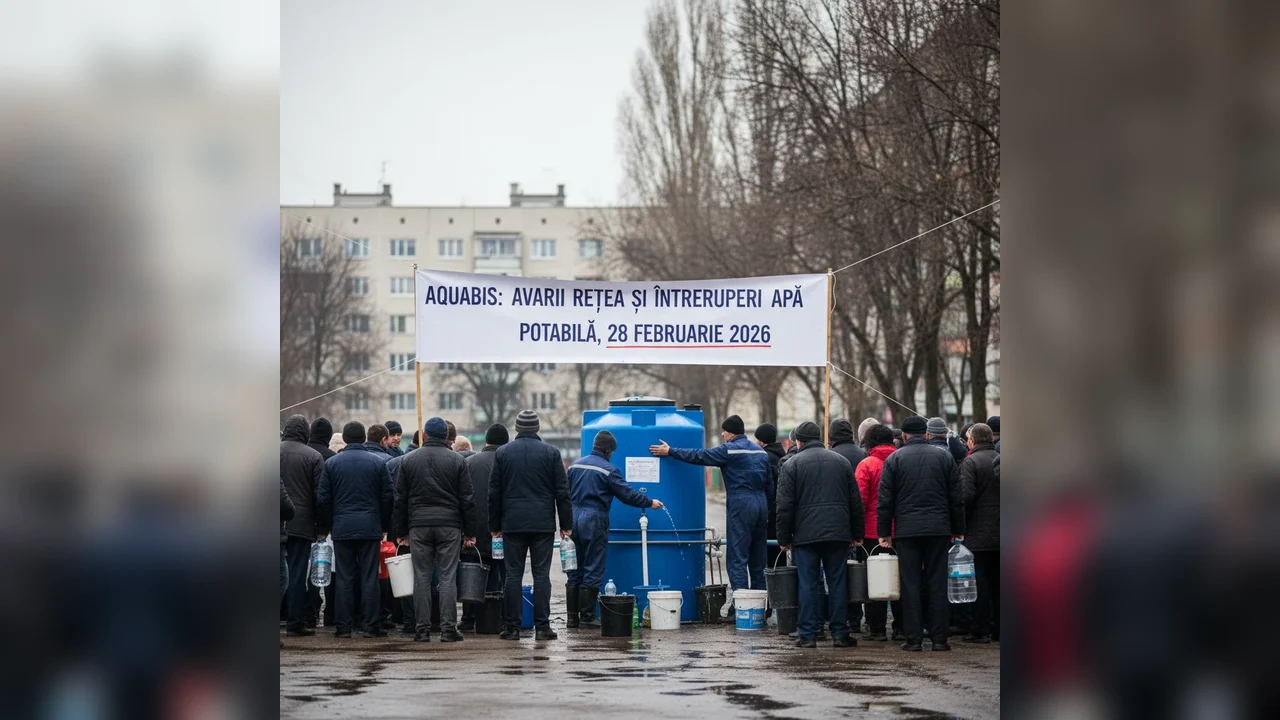 Întreruperi și defecțiuni în rețeaua de apă potabilă anunțate de AQUABIS pentru 28 februarie 2026