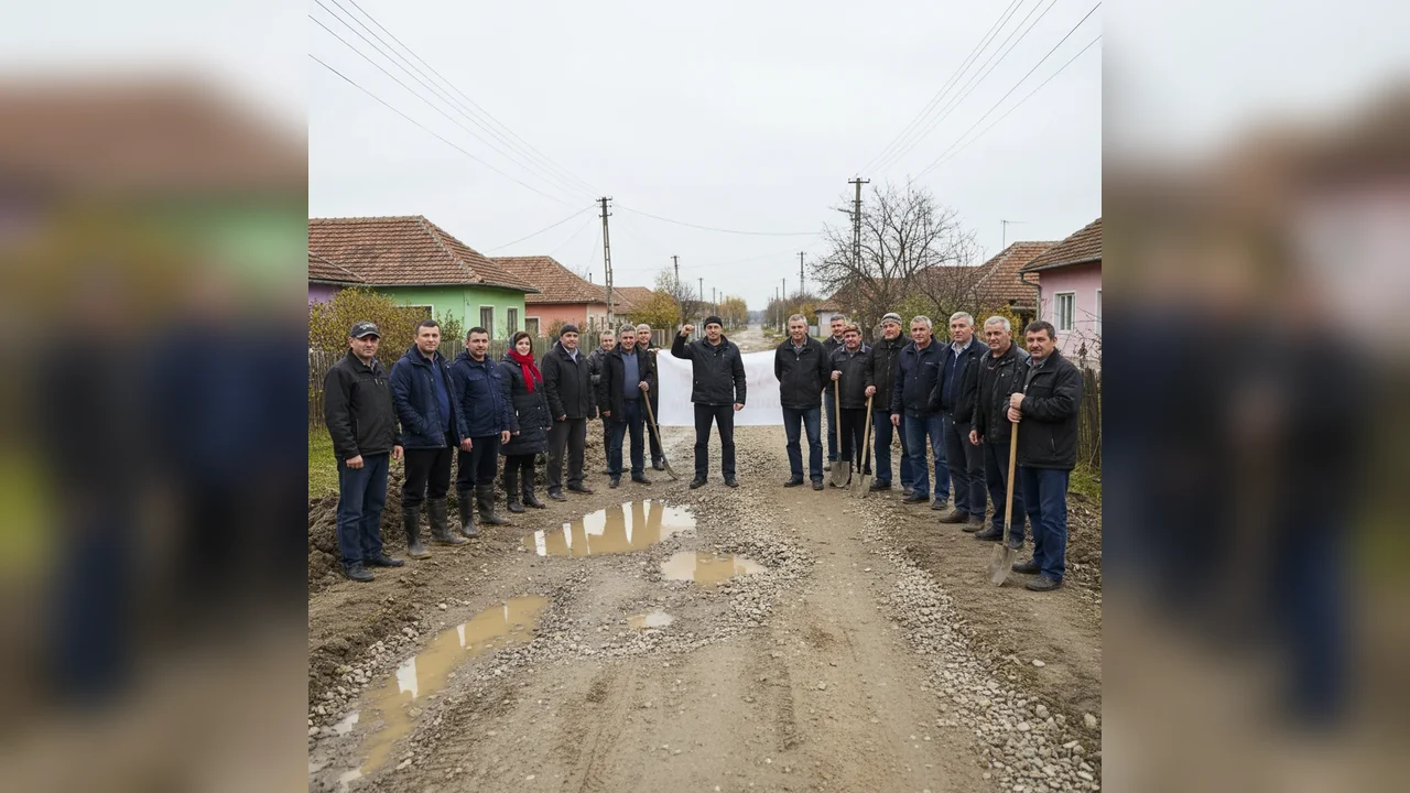 Locuitorii din Lușca contestă starea proastă a drumului după canalizare