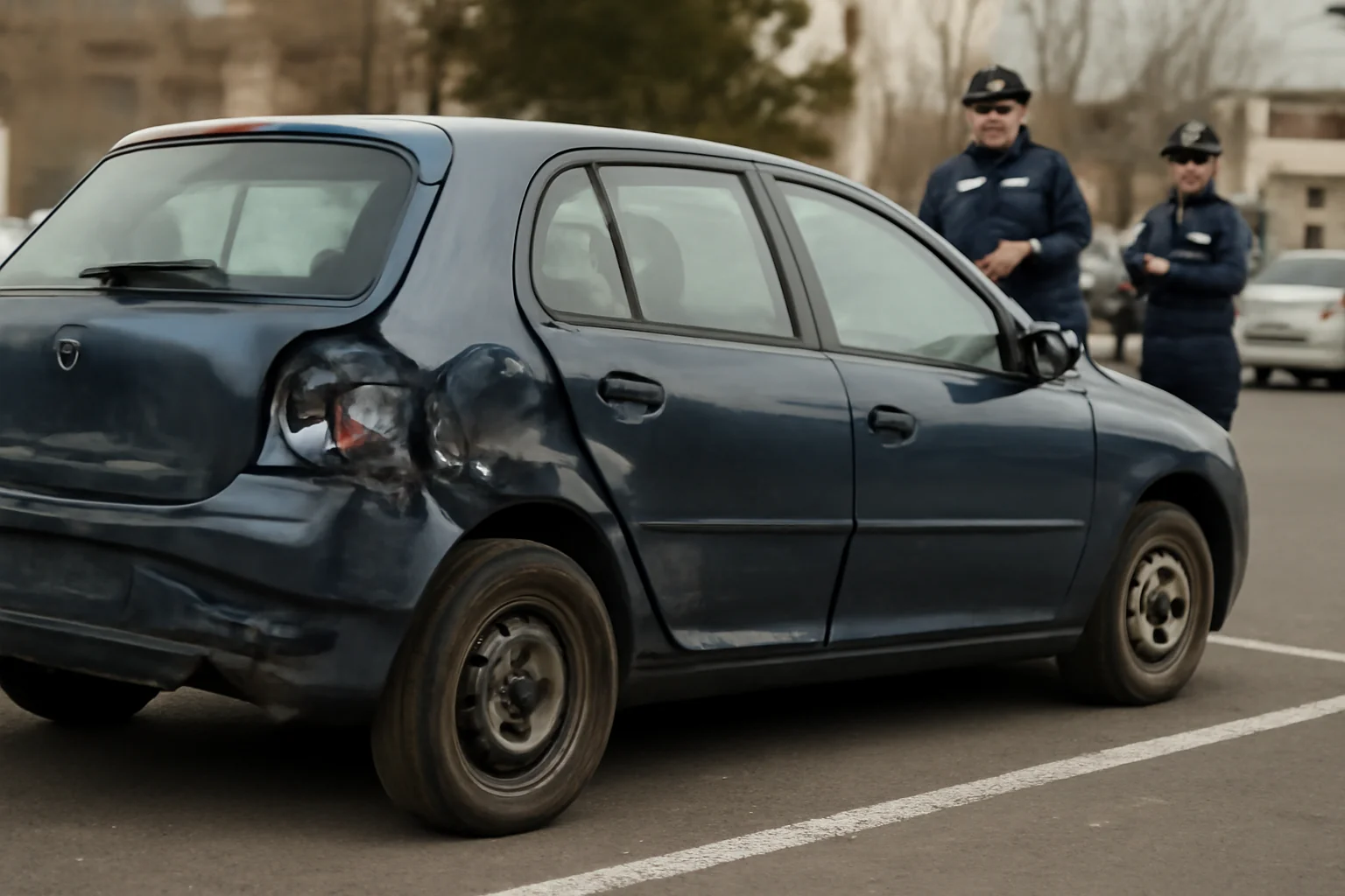 Mașină avariată de două ori în aceeași zi într-o parcare din Bistrița
