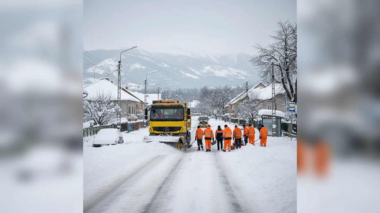 Ninsori la Bistrița pe 30 decembrie și intervenții de deszăpezire pe drumurile din județ