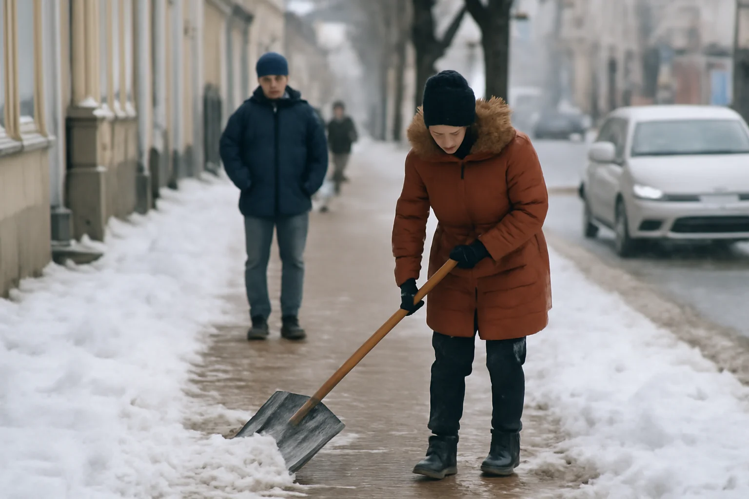 Obligația de a curăța trotuarele de zăpadă în Bistrița: reguli și amenzi pentru proprietari și firme
