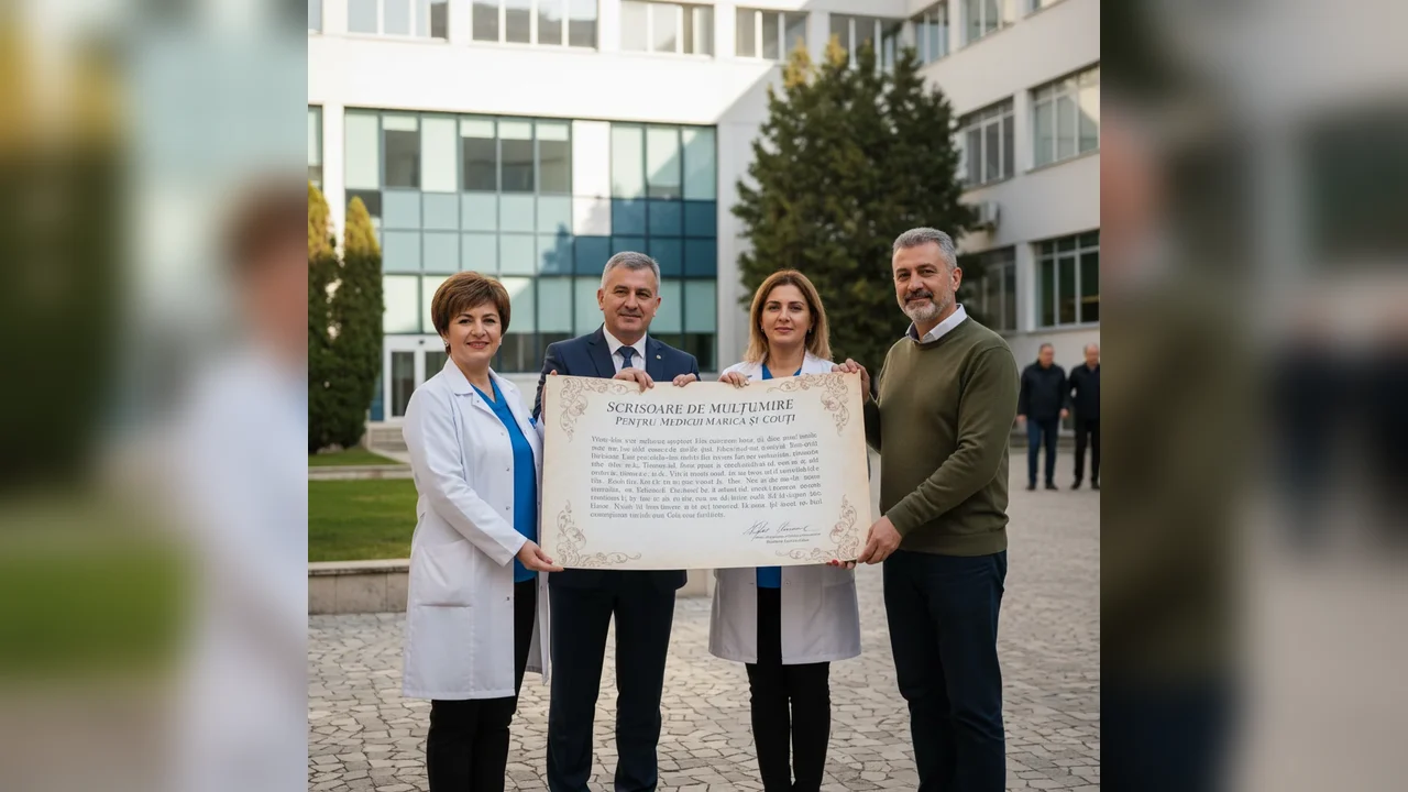 Pacient din Bistrița transmite o scrisoare de mulțumire medicilor Marica și Couți după o intervenție chirurgicală complexă