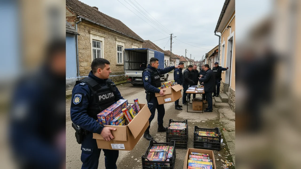 Percheziții la Bistrița și în județele Mureș și Bistrița-Năsăud pentru articole pirotehnice