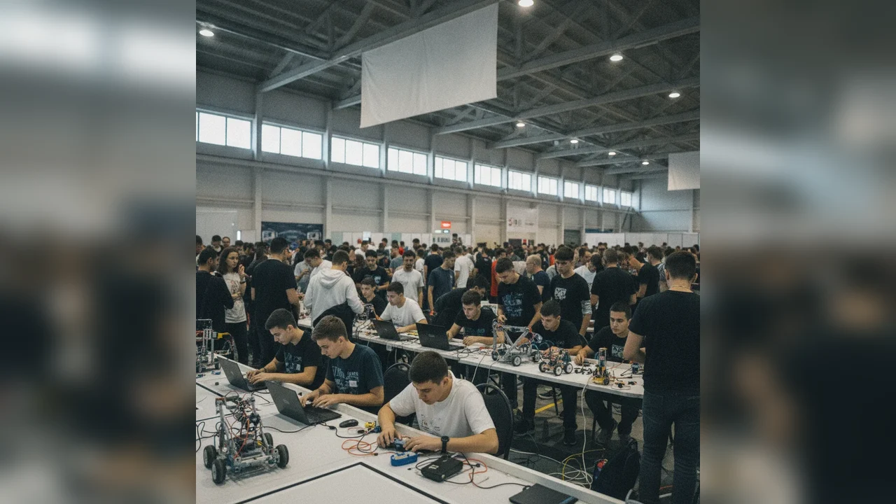 Peste 400 de elevi la competiția de robotică din Bistrița