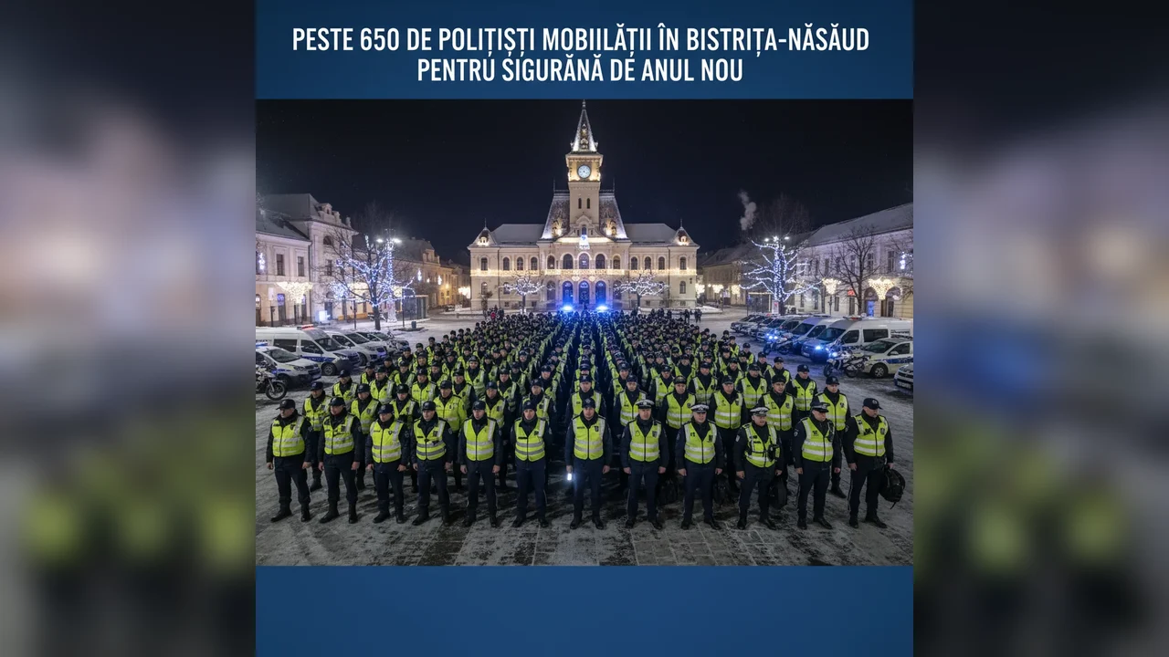 Peste 650 de polițiști mobilizați la Bistrița pentru siguranța de Anul Nou
