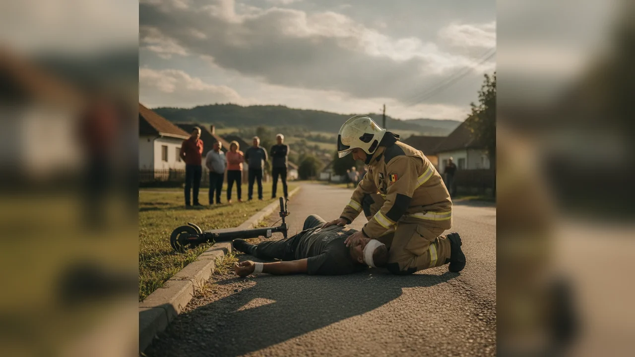 Pompier bistrițean a salvat un bărbat rănit în Reteag