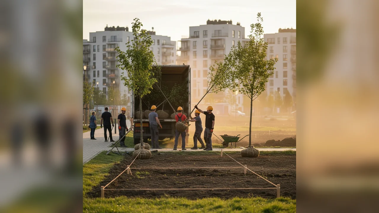 Primele copaci plantați în super grădina urbană de la Figa au fost aduși