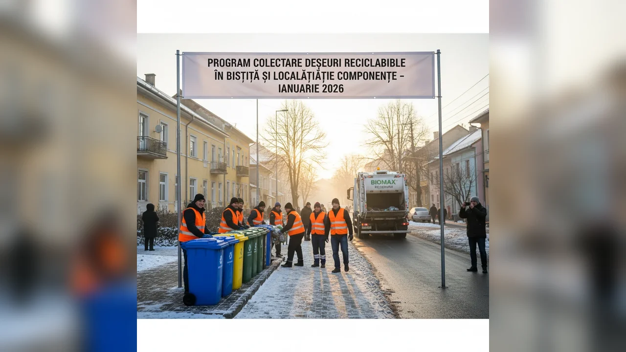Programul de colectare a deșeurilor reciclabile în Bistrița pentru ianuarie 2026, anunțat de ADI Deșeuri