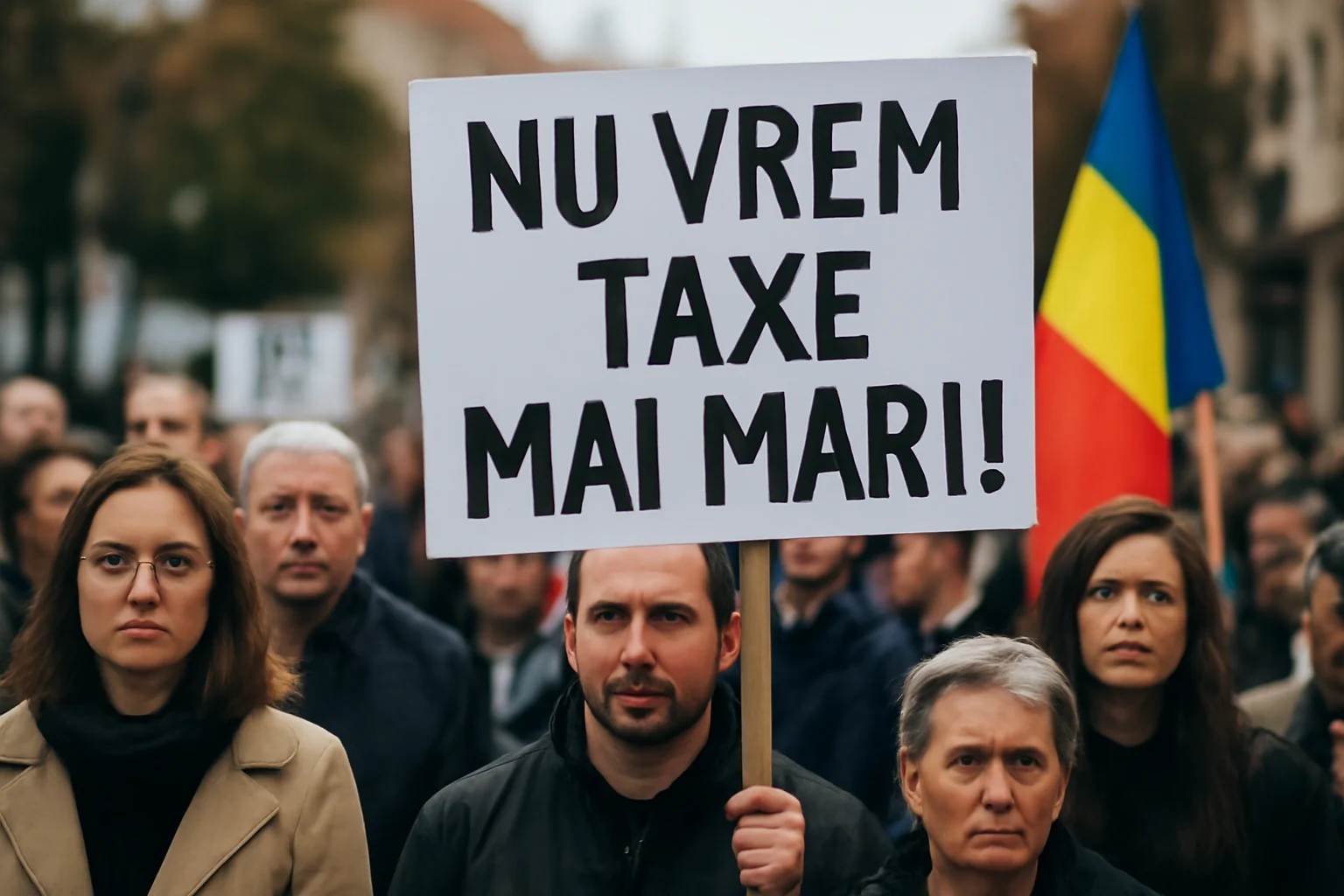 Protest față de majorarea taxelor locale la Primăria Bistrița, organizat de AUR
