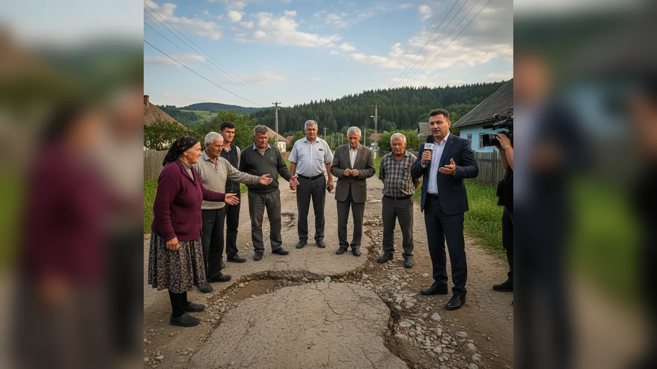 Revoltă în Tiha Bârgăului din cauza unui drum distrus. Reacția primarului Vasile Șut la scandalul din comună