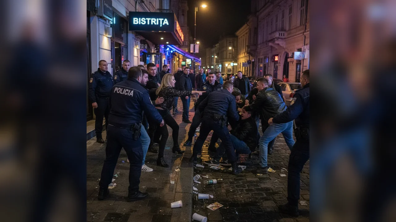 Scandal Nocturn în Fața Unui Club din Oraș