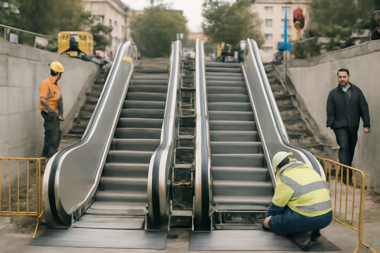 Se montează scările rulante în pasajul subteran de pe strada Decebal – foto