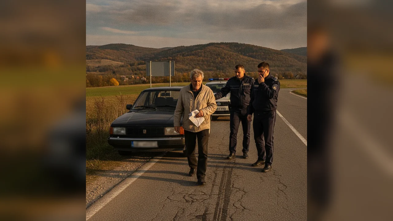 Șofer de 65 de ani, prins cu permis fals pe DN 17D