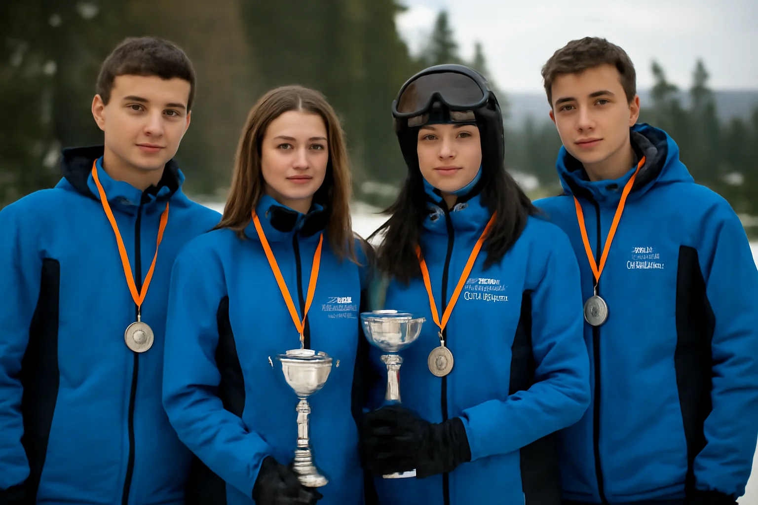 Tineri schiori de la LPS Bistrița, vicecampioni balcanici la schi